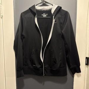Nike Junior’s Black Zip Up Hooded Jacket, Size XL