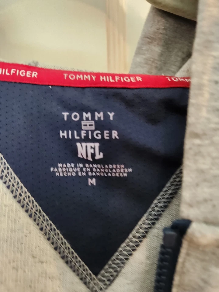 Mujer Tommy Hilfiger Gris/Azul Marino New England Patriots Color Block Zapatilla con Capucha Foto 2 de 4