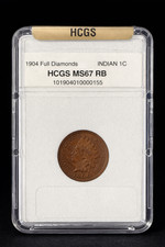 (0223) 1904 Indian Head Cent HCGS MS67 RB Full Diamonds Rare High Grade Coin