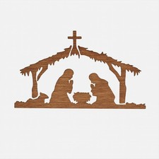Baby Jesus in Bethlehem Manger Stencil, Reusable 11 inches x 8.5