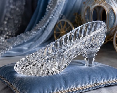 Vintage Crystal  Cinderella Slipper  Glass Slipper 6  x 3 