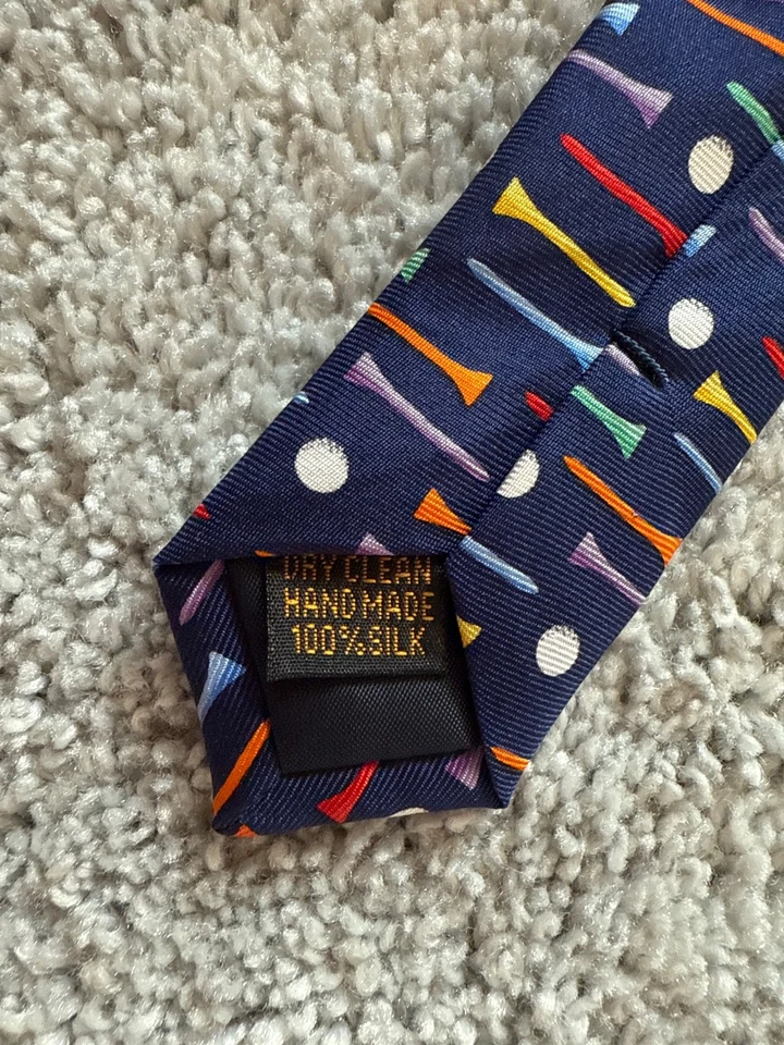ГОЛЬФ ALYNN шеи мужчин шелк шеи галстук «Гольф» тройники/мячи для гольфа темно-синий/цветной - Изображение 4 из 4