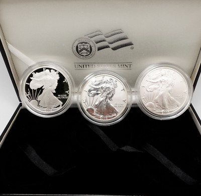 2006 American Eagle 20th Anniversary Silver $1 Dollar 3 Coin Set