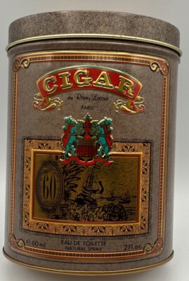 Old Collectible Cigar De Remy Latour Paris Eau De Toilette Natural Spray Tin Box