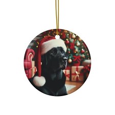 Black Labrador Ceramic Ornament