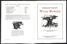 1924 Crescent Machine Co. Variety Wood Worker Product Spec Folded Sheet VGC