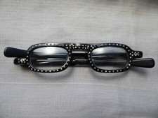 Vintage Folding Cat Eye Glasses 50s Rhinestone Rockabilly Fold Up Assymetrical