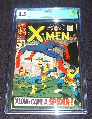 X-Men # 35 CGC 8.5 Condition with White Pages Amazing Spider-Man X-Over!!!