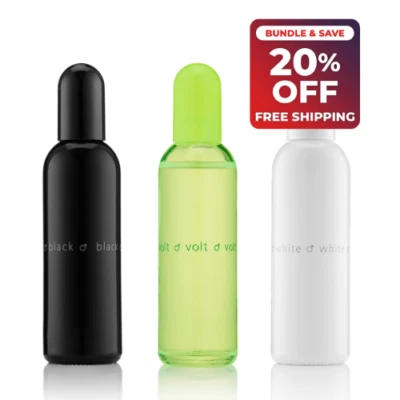 Colour Me For Him 100ml 2 Pack Bundle I Black Volt White Fragrances Perfumes