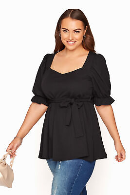 Yours Curve Womens Plus Size Sweetheart Peplum Top