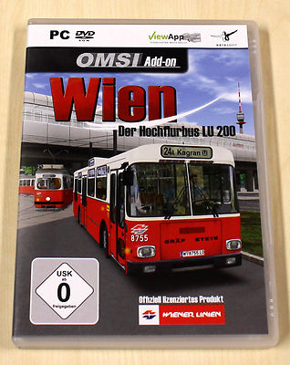 OMSI ADD ON - WIEN - HOCHFLURBUS LU 200 - PC DVD & HANDBUCH BUS FAHR SIMULATOR 