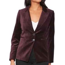$329 Paige Women 's, Chelsee Velvet Blazer, Black Cherry, Xs