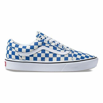 old skool checkerboard vans blue