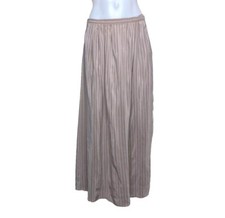 Vintage 90s 100 Silk Midi skirt Mauve Beige Stripe, Coastal Cowgirl A7