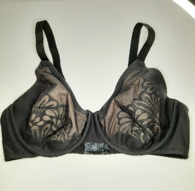 Bali Beauty Natural Lift Bra Size 40C Underwire Black Nude 6563