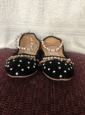 Indian Punjabi Pakistani Ethnic Traditional Women Khussa Flat Shoes Juti US 8