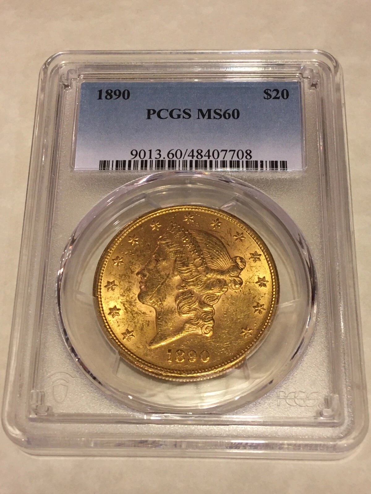 1890 MS60 PCGS Liberty Double Eagle $20 Gold Coin nice appeal nice details