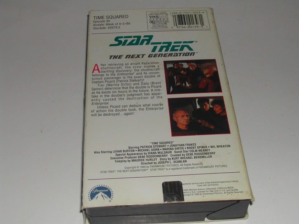 Star Trek The Next Generation Time Squared VHS tape - Image 3 of 4