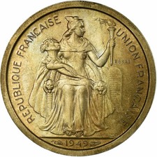 [#736492] Coin, New Caledonia, Franc, 1949, Paris, ESSAI, EF(40-45), Copper-nick