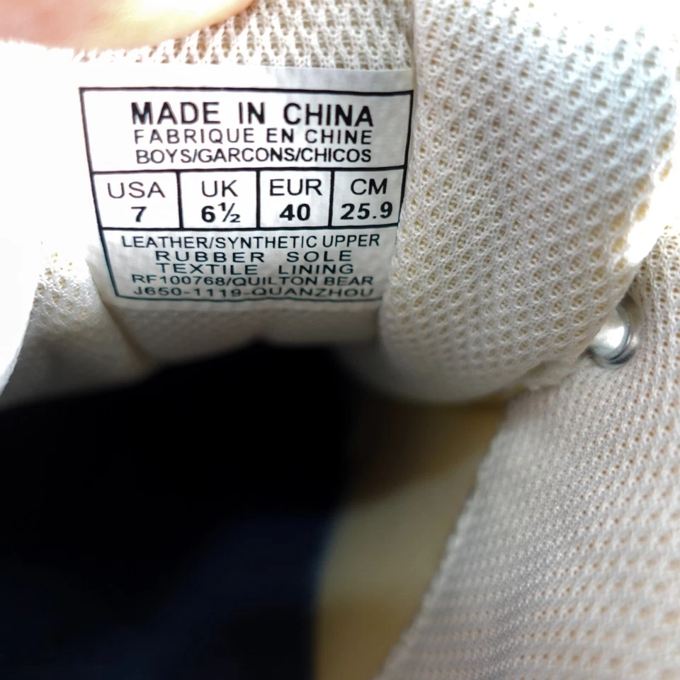 Zapatilla deportiva Ralph Lauren Polo Bear Boys 7 blanca con cordones Hip Hop Americana Quilton Foto 4 de 4