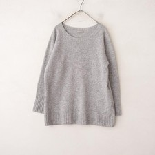 Margaret Howell Wool Cashmere Silk Knit Sweater Gray Heather Seamless Used