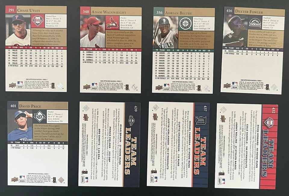 2009 Upper Deck 系列 1 张 500 张以上卡 - 新秀、明星、名人堂 - 近乎完好 — 第 4/4 张图片