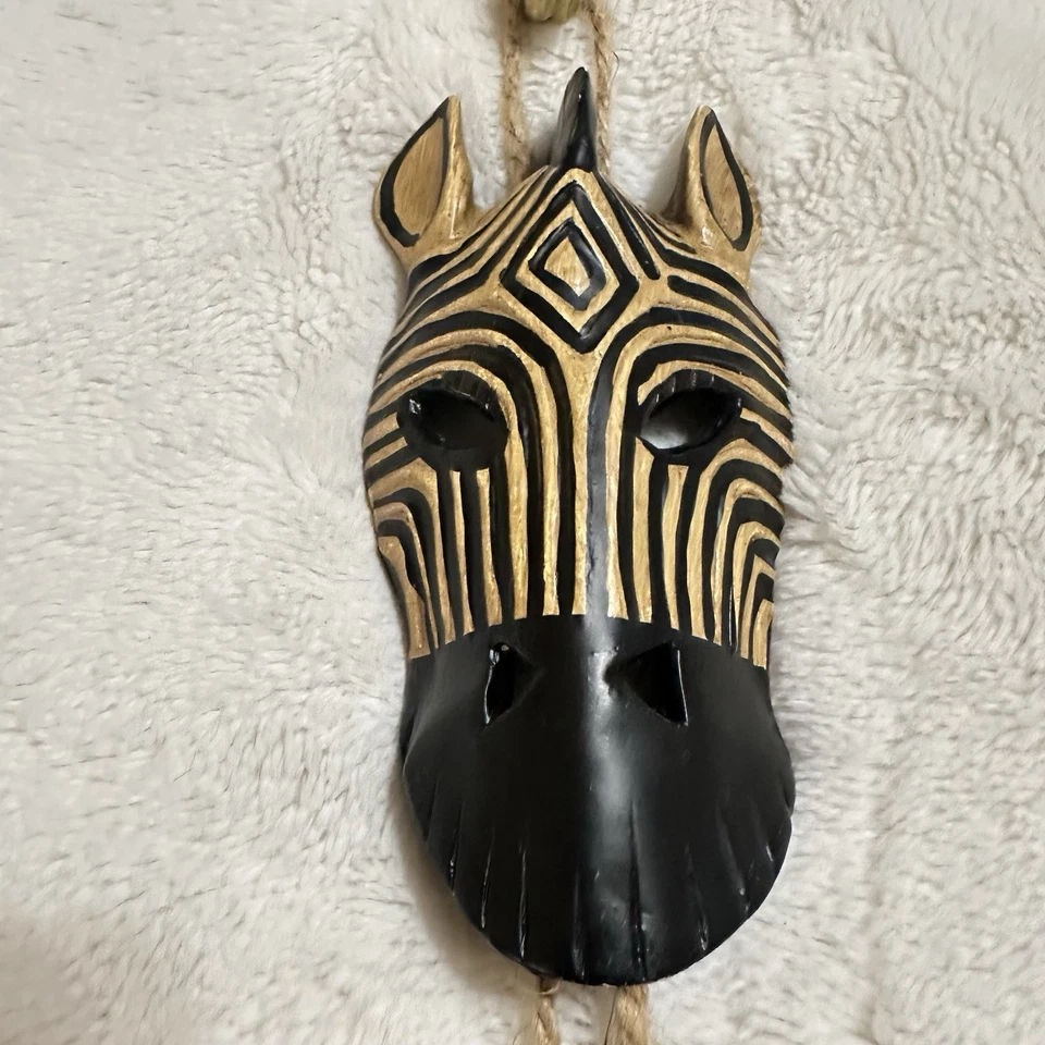 Safari africano colgante de pared tallada madera máscaras jirafa elefante guepardo cebra 27" Foto 4 de 4