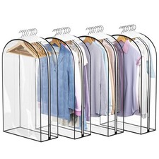 Clear Garment Bags for Hanging Clothes 10  Gusseted Suit Bags for Closet Stor...