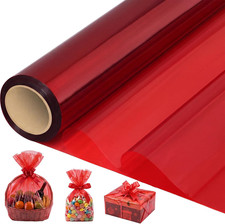 Red Cellophane Wrap Roll 17 in X 82 Ft Cellophane Wrap