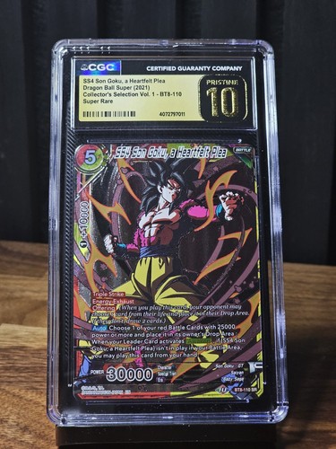 Bandai Dragon Ball Super SS4 Son Goku, a Heartfelt Plea BT8-110 SR CGC PRISTINE 