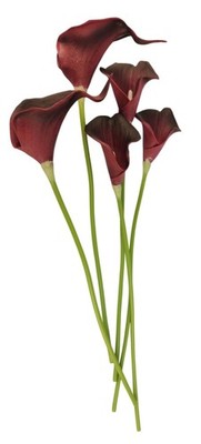 Deep Purple Calla Lily Bouquet Burgundy Artificial Flowers Modern Home Decor Wed