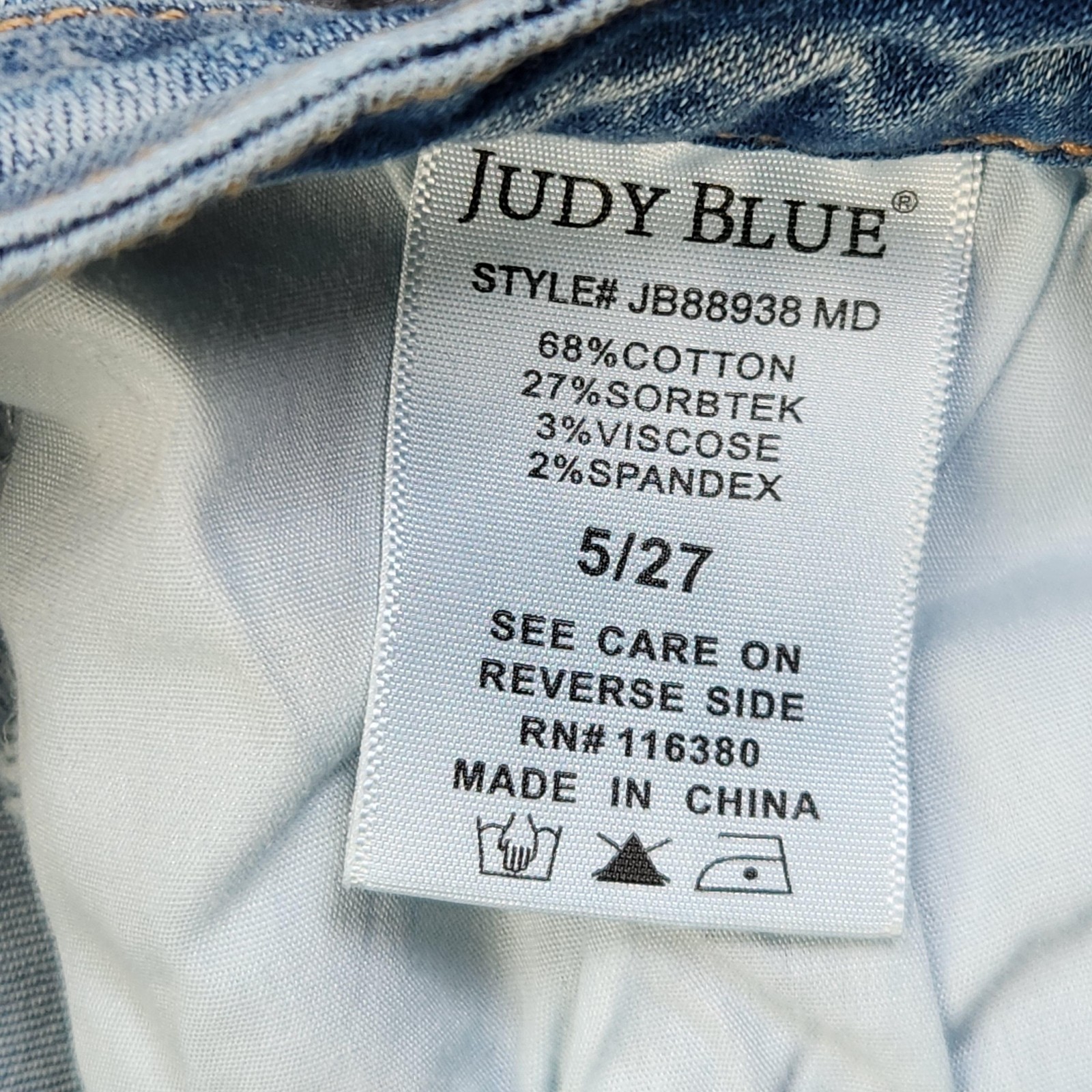 Judy Blue Boyfriend Jeans Womens 5/27 Light Wash Mid Rise Denim JB88938MD image 4