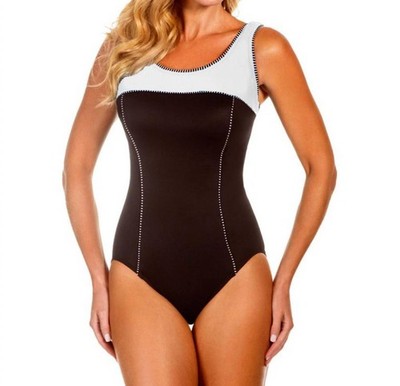 Miraclesuit Touche Underwire One Piece Swimsuit Black/white