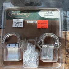 Weaver Scope Rings 1 Low Det MNT Silver Finish 49034