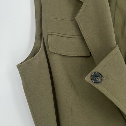 Nine West Women's Olive Notched Lapel Collar Tie-Waist Sleeveless Vest Size M - Picture 12 of 14