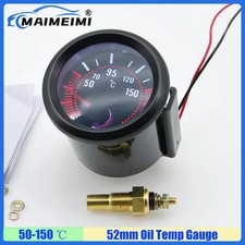 2"52mm Oil Temperature Gauge with Sensor 50-150 Smoke Lens Meter Racing Car 12V