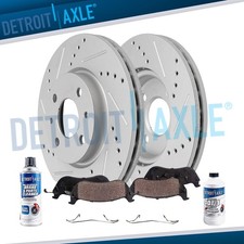 Front Drilled & Slotted Rotors and Ceramic Brake Pads for 2013-2019 FIAT 500