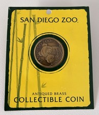 San Diego Zoo Antiqued Brass Giant Panda Collectible Medal 2009 Design