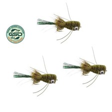 Flashtail Popper in Olive, Deer Hair Diver Size #1, 1/0, 2/0 - Qty 3