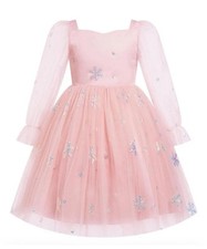 Girls Party Dress Tulle Layered Princess Fairy Pink Sparkle 9 10 Sequin Sparkle