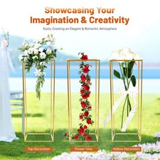 31.5inch 5 Pcs Gold Flower Stand for Wedding, Metal Column Vase Stand USA