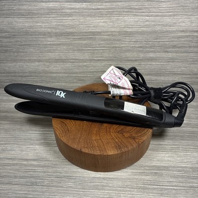 Bio Ionic 10X Pro Styling Flat Iron with Vibrating 1  Plates Black FULLY TESTED