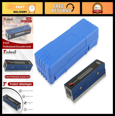 6 Inch Professional Level Tool - 0.0002/10 Inch Accuracy, Precision Strip Level