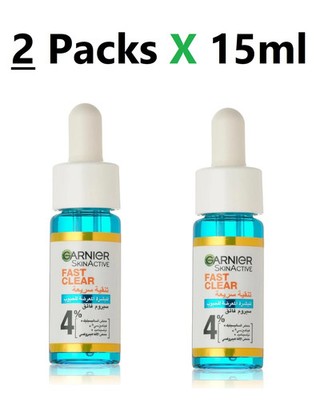 2X15ml Garnier SkinActive Fast Clear Booster Serum Salicylic Acid Acne Treatment