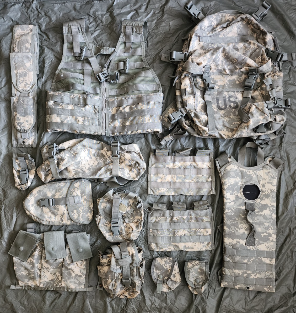 16 Piece Rifleman Kit MOLLE System - ACU (Complete Set) USGI U.S. ARMY ...