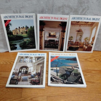 Lot of 5 Architectural Digest Magazine 1991-1992 Architecture Design California
