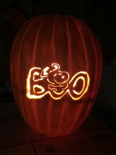 Peanuts Snoopy BOO Pumpkin Halloween Lighted Yard Outdoor Decoration Handmade