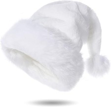 Santa Hats for Adults, Unisex Velvet Touch Comfort Christmas Hats for New Fe...