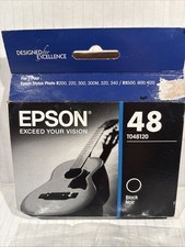 EPSON 48 Black Ink Cartridge T048120 New Sealed Fresh 04/2017 Made In USA