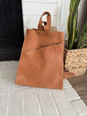 Sundance Leather Backpack Tote Bag Brown Minimalist Boho Handmade Sundance Tote Bags for Women for sale | eBay main image 2